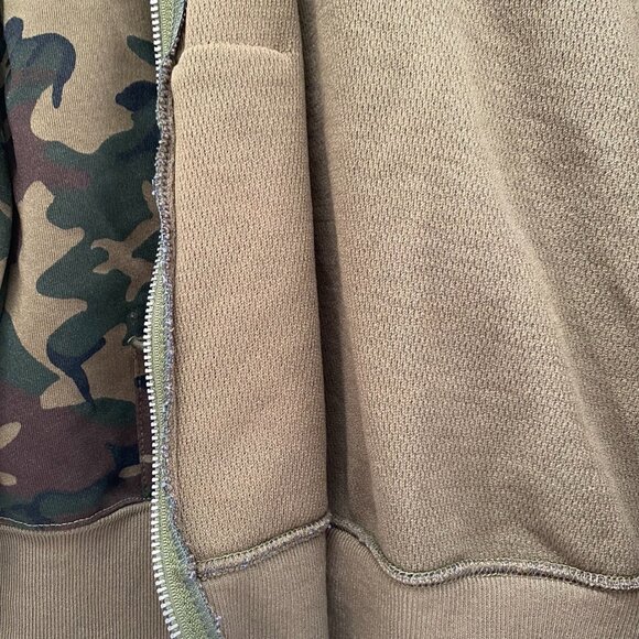 VTG Sears Fieldmaster Mens Camo Hoodie Jacket Sz L Green Full Zip Grunge Outdoor - Picture 6 of 9